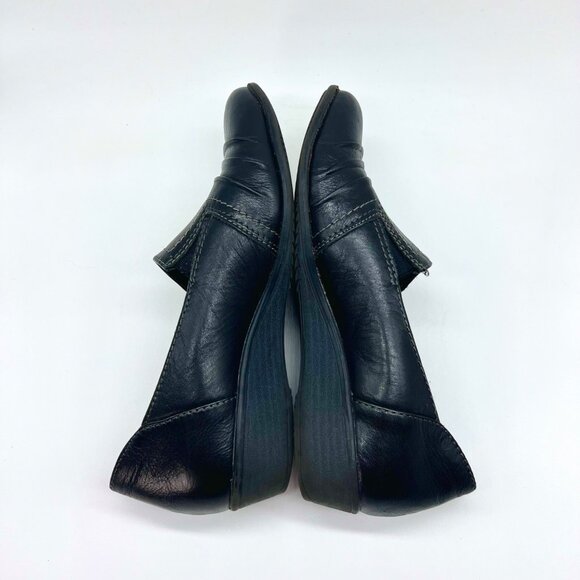 Earth Origins Laughlin Black Leather Slip-On Comfort Loafers Shoes Size 6.5 - Picture 7 of 9